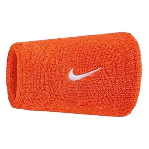 2個組 ナイキ(NIKE) ユニセックス Swoosh スウッシュ クラシック ダブルワイドリストバンド BN4000-802 チームオレンジ×ホワイト(25y7m)