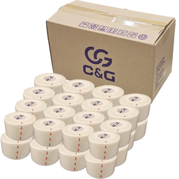 スポーツテーピング ヘリオ HELIO C&amp;G ホワイトテープ 38mm×12m 32巻入り(１箱)...