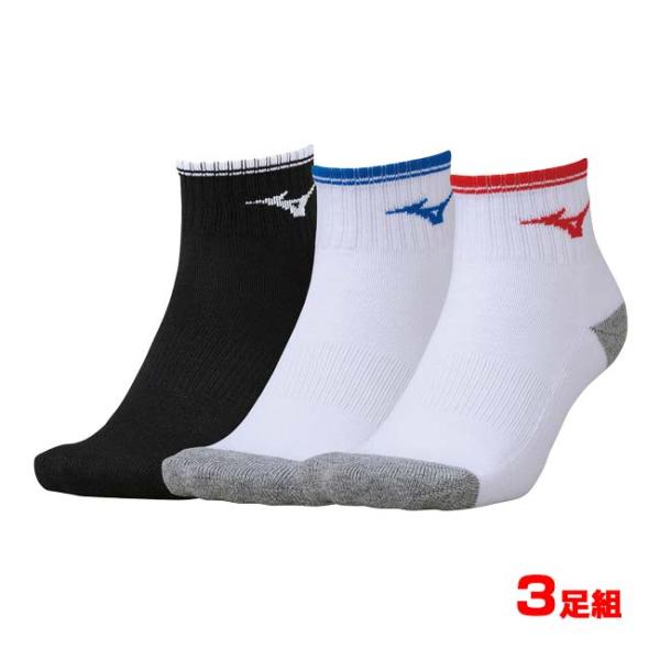 3足組 ミズノ(MIZUNO) メンズ ショートソックス 3pairs 62JX2Z10-99 ブラ...