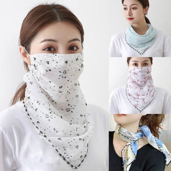 在庫処分特価 レディース 軽量フェイスマスク 日よけ スカーフ フェイスカバー (21y4m)