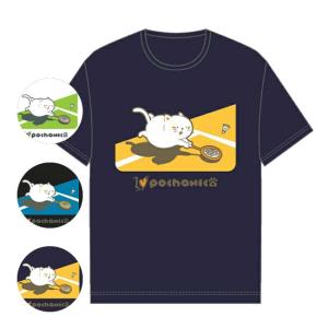 「バドミントン」「日本サイズ」ゴーセン(Gosen) 2023 FW ユニセックス POCHANECO ぽちゃ猫 BD バド柄 半袖Tシャツ NPT57(23y11m)｜amuse37