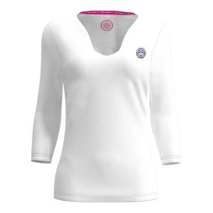 海外サイズ BIDI BADU(ビディバドゥ) レディース CREW Vネック 長袖Tシャツ 定番 W1330002-WH ホワイト(23y1mテニス)