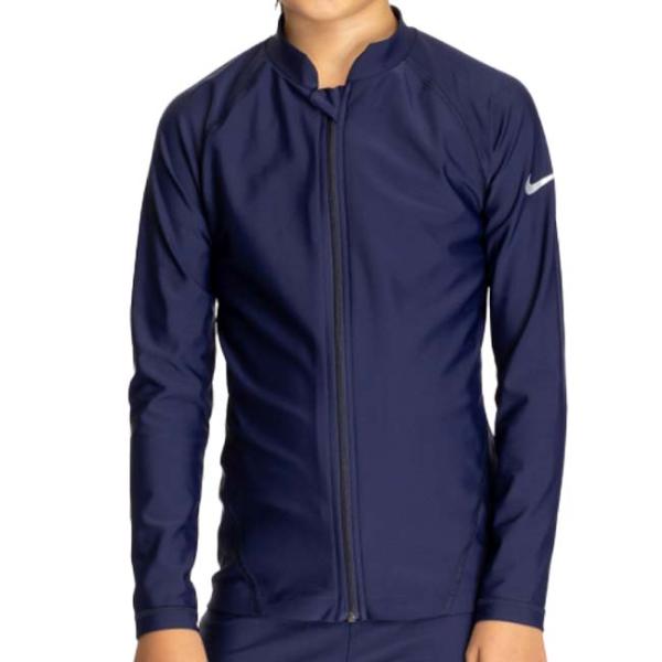 ナイキ(NIKE) 2025 SS ジュニア ジップ付き長袖ラッシュガード 男子 女子 水着 スイム...