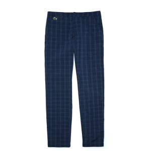 在庫処分特価 海外サイズ ラコステ(Lacoste) メンズ スポーツ チェックストレッチパンツ HH5903-YOL ネイビー×ブルー
