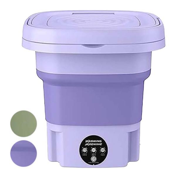 遠征先などで大活躍   ポータブル 折りたたみ洗濯機 8L 脱水用バスケット付き MLSC-01(2...