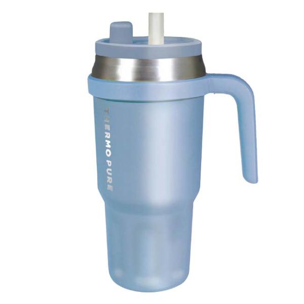 振っても漏れない ハック(HAC) 真空断熱タンブラー サーモピュア 750ml 伸縮ストロー付き ...