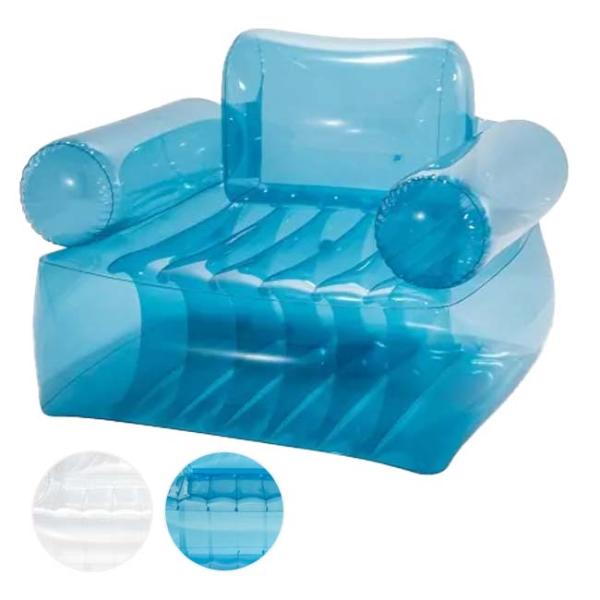 INTEX(インテックス) トランスペアレント アームチェア 透明エアチェア 空気注入式 1人用 コ...