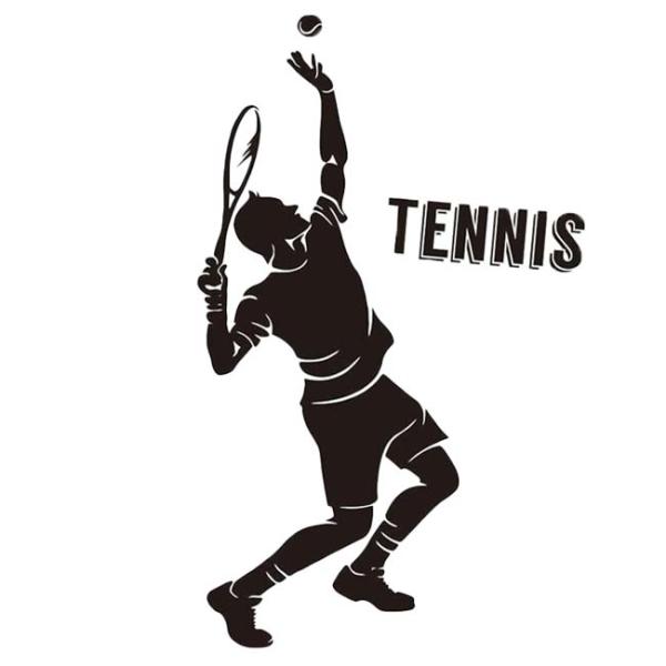 お部屋の壁をダイナミックに彩りましょう   ウォールステッカー テニスプレイヤー柄 転写式 インテリ...