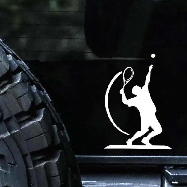 愛車でテニス好きをアピール♪  テニスステッカー テニスプレイヤー柄 デコシール 転写式 自動車外装...