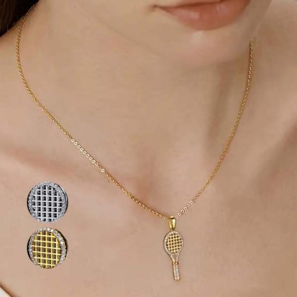 プレゼントにも最適♪  テニスラケットネックレス ペンダント テニスアクセサリ ラケットチャーム T...