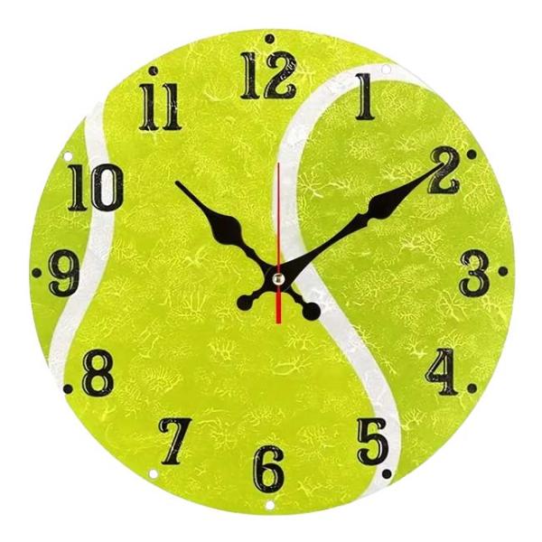 テニス好きさんのインテリアに最適  テニスボール型 ウォールクロック サイレントノンティッキング 木...