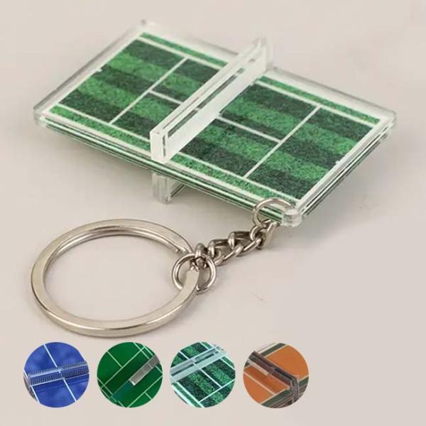 【立体的なミニコート♪ギフトにも最適】 ミニコート テニス バドミントン 卓球 バレーボール キーホ...
