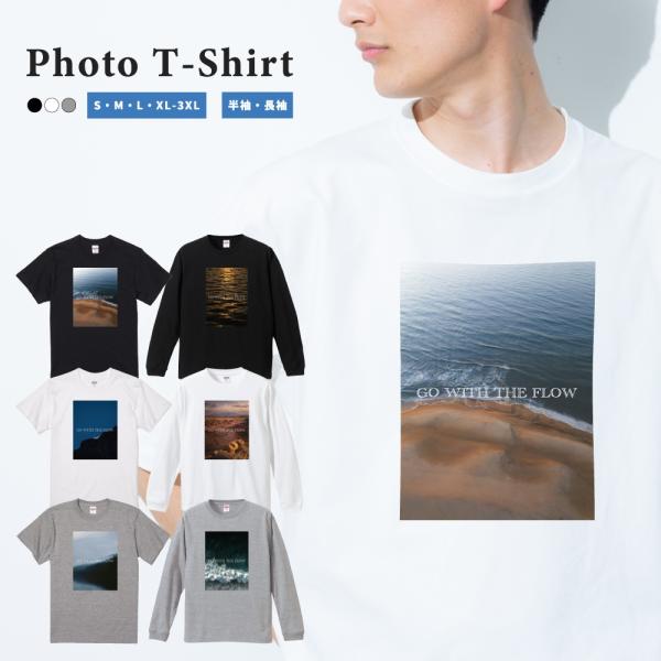 Tシャツ メンズ 半袖 おしゃれ ブラック ホワイト グレー ロゴT フォトT 大きいサイズ 小さい...