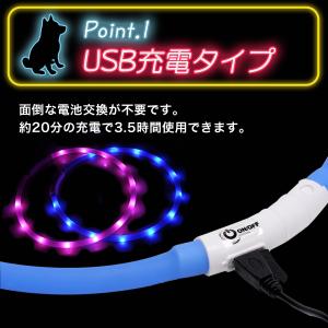 犬 首輪 光る レインボー おしゃれ LED ...の詳細画像3