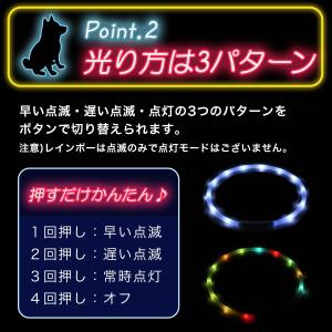 犬 首輪 光る レインボー おしゃれ LED ...の詳細画像4