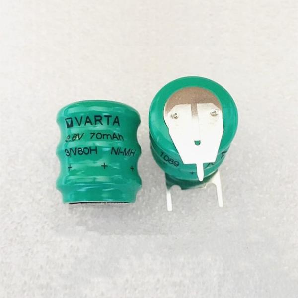 純正 新品 VARTA 3/V80H 3.6V 70mAh ニッケル水素電池 3端子付き 基板実装用...