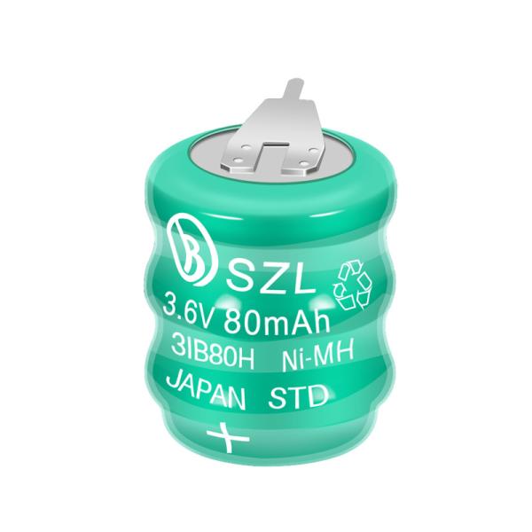 新品 SZL NI-MH 3.6V 80mAh ニッケル水素充電式ボタン電池 リード付き 主板実装用...