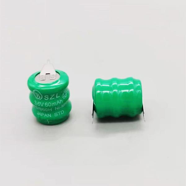 新品 SZL NI-MH 3.6V 60mAh ニッケル水素充電式ボタン電池 リード付き 主板実装用...