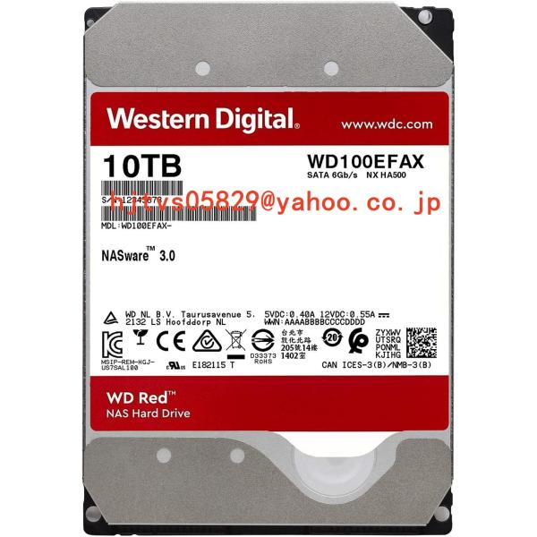 新品 Western Digital WD100EFAX HDD 10TB WD Red NAS R...
