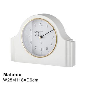 置き時計 テーブルクロック 置時計 おしゃれ 高級感 シンプル 白 インテリア リビング 寝室 インターフォルム Malanie メラニー CL-4263 2023IFの商品画像