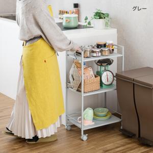 キッチンワゴン 2段 幅43 キャスター付き ...の詳細画像5