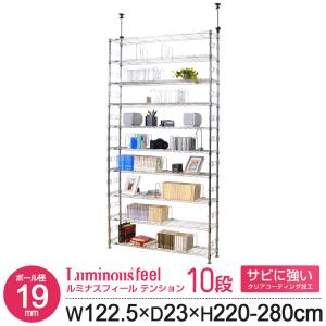 Luminous スチールラック 幅75 奥行45 高さ220〜280cm 5段 メタル