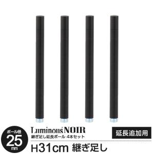 ラック パーツ ポール 延長ポール高さ30 ルミナス ノワール ポール径25mm スチールラック カラーラック 黒 メタル 収納棚 収納 棚 長さ31cm延長 NOADDP2530｜ラックとインテリア通販 an-non