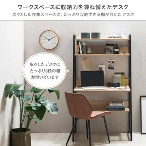 パソコンデスク デスク 幅85 奥行50 棚付...の詳細画像1