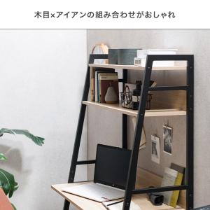 パソコンデスク デスク 幅85 奥行50 棚付...の詳細画像2