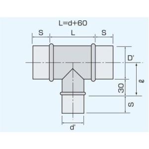 T管　本管×枝管　ステンレス製　100Φ×75Φ