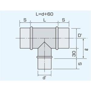 T管　本管×枝管　ステンレス製　150Φ×150Φ