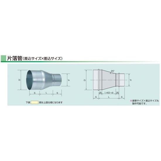 片落管　本管×枝管　亜鉛めっき鋼板製　　300Φ×200Φ