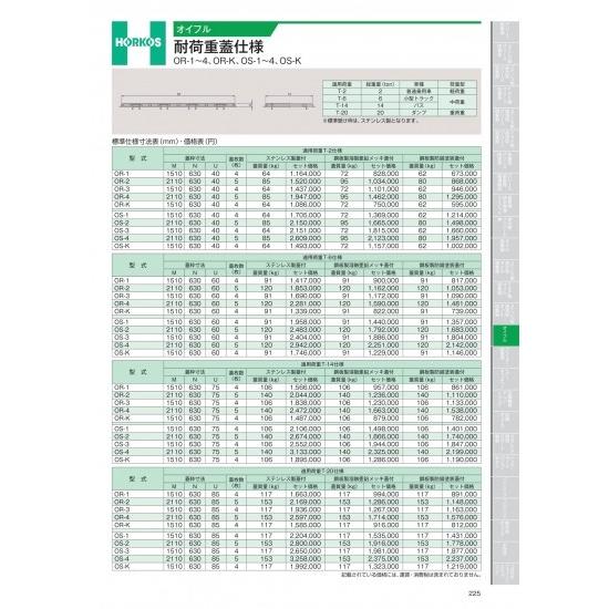 ホーコス　オイフル　耐荷重蓋仕様　OS-1〜4、OS-K　T-6仕様　OS-1