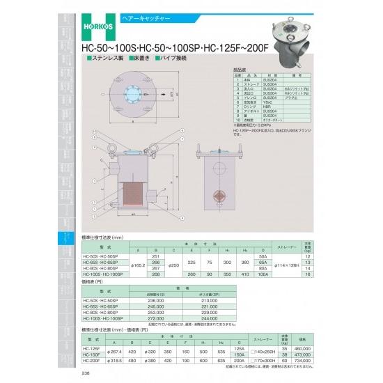 ホーコス　ヘアーキャッチャー　HC-80SP　×　ポリカ蓋付(SP)