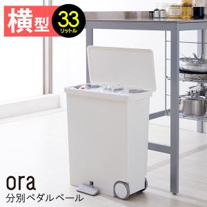 oraオルア ヨコ型 分別ペダルペール 33L ゴミ箱 日本製｜analostyle