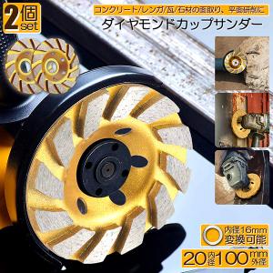 ダイヤモンド カップ サンダー 100mm 2枚セット 穴径 20mm ダイヤモンドカップホイール ...