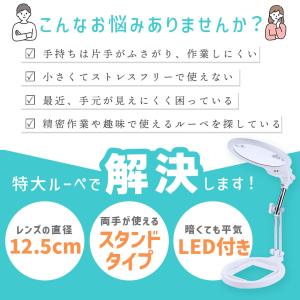 拡大鏡 スタンド ルーペ LED ライト付き ...の詳細画像3