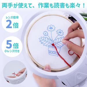 拡大鏡 スタンド ルーペ LED ライト付き ...の詳細画像4