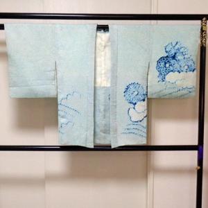 羽織 正絹絞り染め 水色菊模様 父兄参観やお子...の詳細画像1