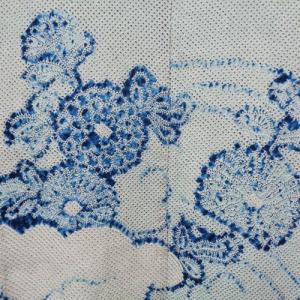 羽織 正絹絞り染め 水色菊模様 父兄参観やお子...の詳細画像3