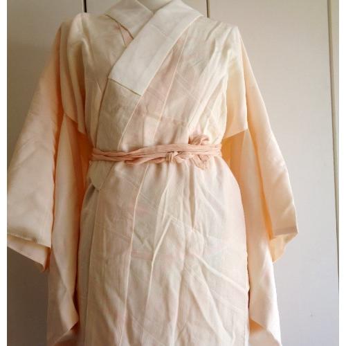 長じゅばん 肌色 袷仕立て 美品 汚れやシミなし リメイク素材