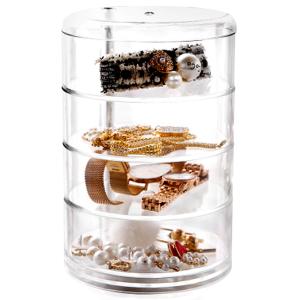 ジュエリースタンド ジュエリーボックス アクセサリー アクリル 蓋付き360度回転式 小物入れ ピアス イヤリング スタンド Anberott J120