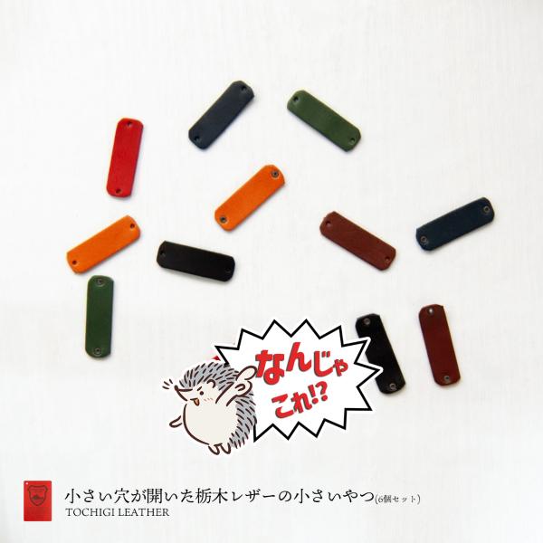 【なんじゃこれ!?シリーズ】小さい穴が開いた栃木レザーの小さいやつ6個セット