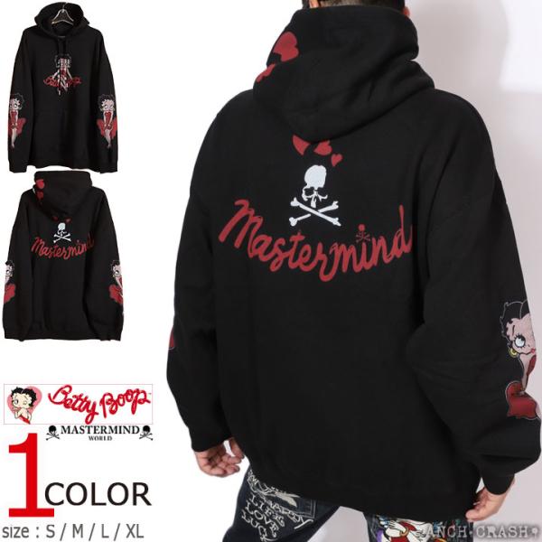 Betty Boop×MASTERMIND WORLD 裏毛P/Oパーカー MW25C15-SW20...