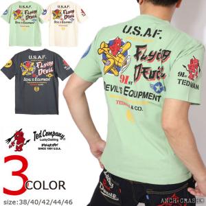 24h限定P最大12倍!5/22pm01:59迄 テッドマン 8TH AIR FORCE『FLYING DEVIL』半袖Tシャツ TDSS-555 TEDMAN エフ商会｜anch-crash