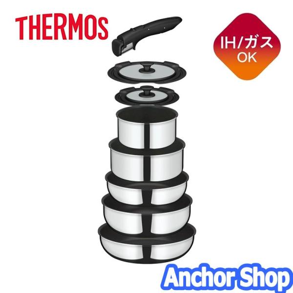 サーモス IH対応フライパンなべセット KSF-8A-S 取っ手のとれるフライパン8点セット ミラー...