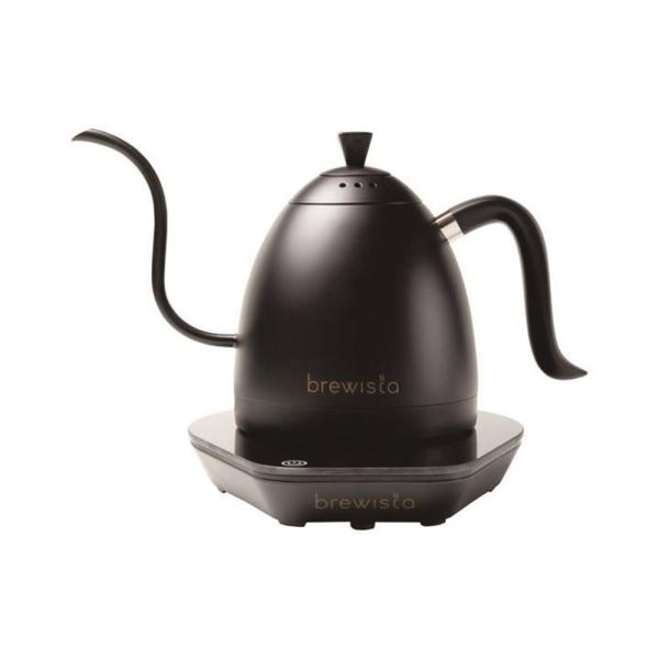 電気ケトル グースネック 600ml 0.6L 温度調節 ドリップケトル 細口 ブラック コーヒー ...