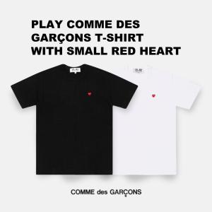 コムデギャルソン Tシャツ 刺繍ハート柄 メンズ PLAY COMME DES GAR〓ONS T-SHIRT WITH SMALL RED HEART｜and-shop