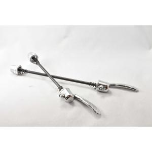 クイックリリース　前後セット シルバー フロント100mm(軸長128mm)&リア130mm(軸長160mm)