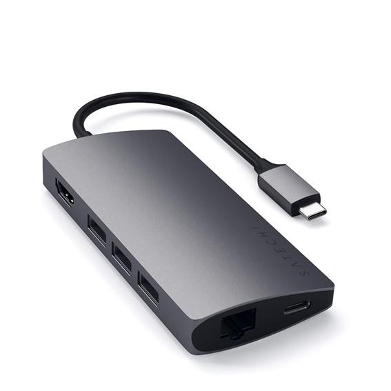 Satechi V2 マルチ USB-C ハブ 8-in-1 スペースグレイ 4K HDMI 60H...